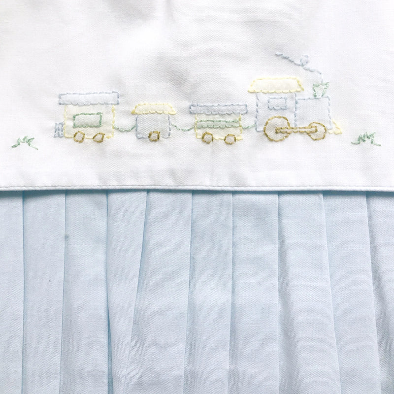BABY BOY EMBROIDERED TRAIN BUBBLE