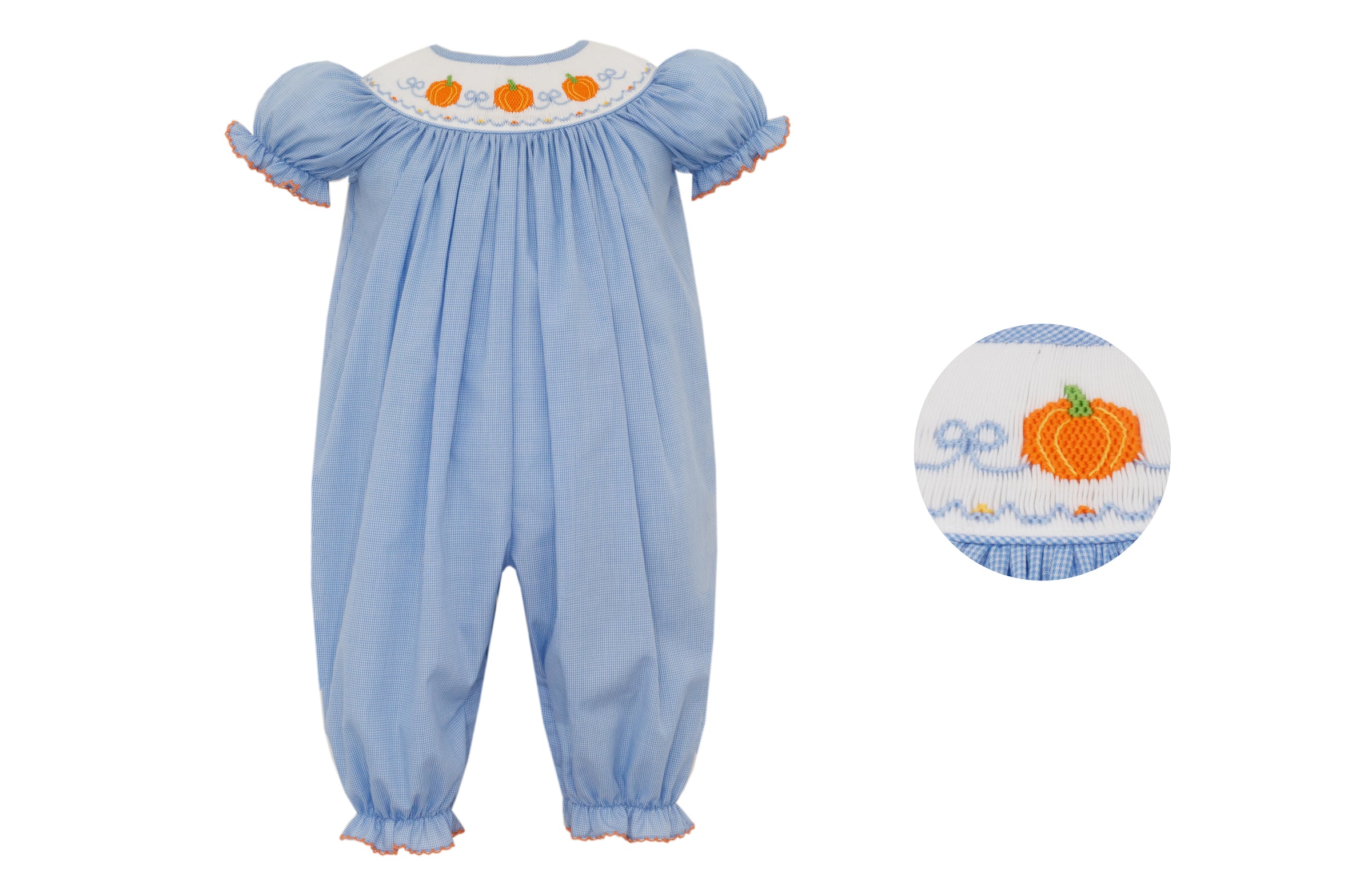 PUMPKINS SMOCKED GIRLS LONG BISHOP BUBBLE