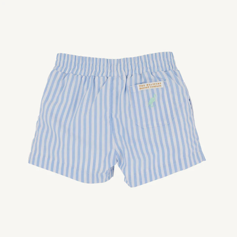SHEFFIELD SHORTS TWILL - BEALE STREET BLUE STRIP WITH GRACE BAY GREEN