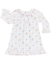 CHRISTMAS BOW TRELLIS PRINT GOWN