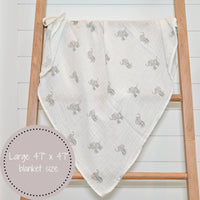 BABY ELEPHANT BABY MUSLIN SWADDLE BLANKET