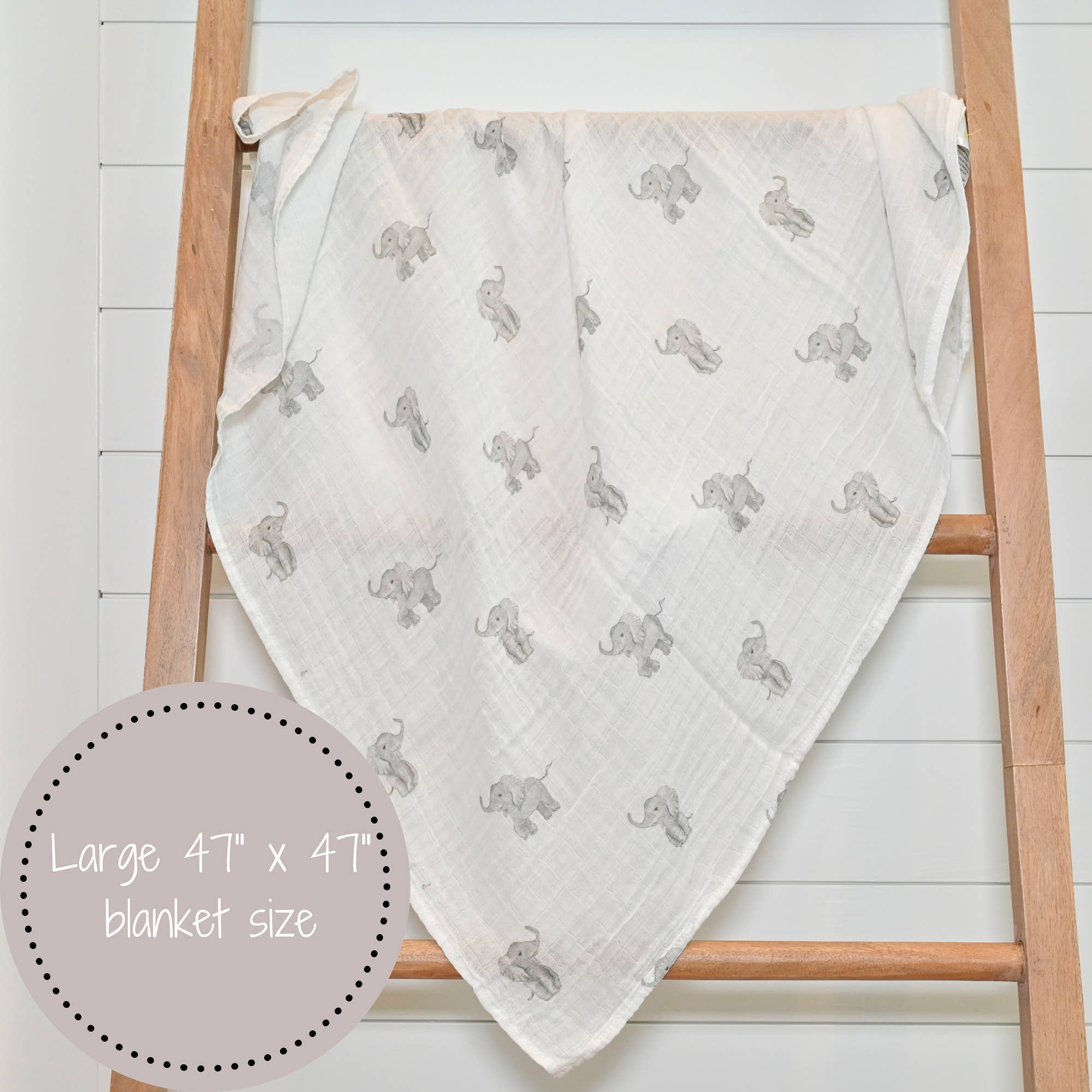 BABY ELEPHANT BABY MUSLIN SWADDLE BLANKET
