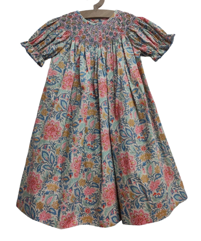 MOON DUST SMOCKED GEO BISHOP DRESS