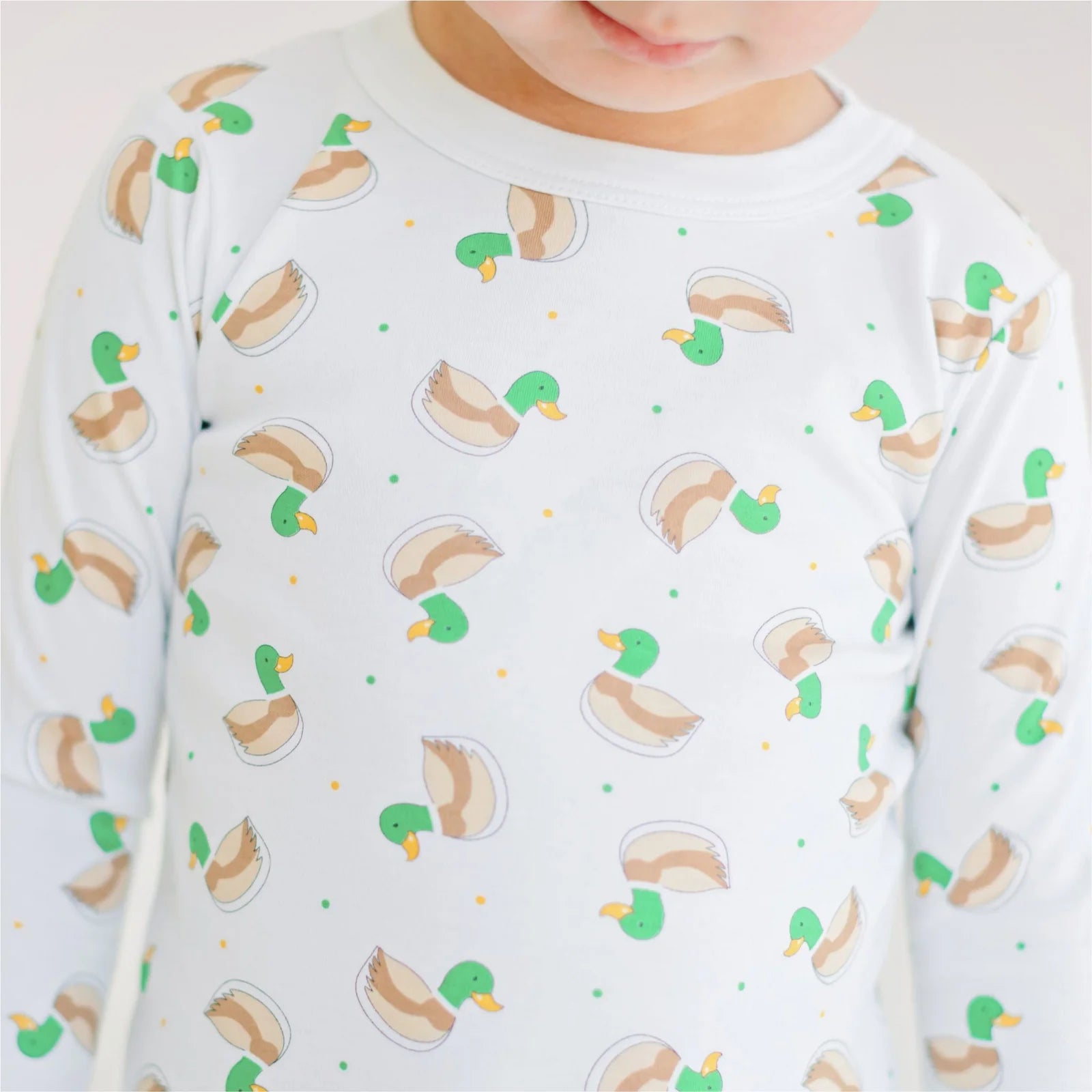 MINI MALLARD PRINT LONG PAJAMAS