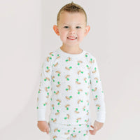 MINI MALLARD PRINT LONG PAJAMAS