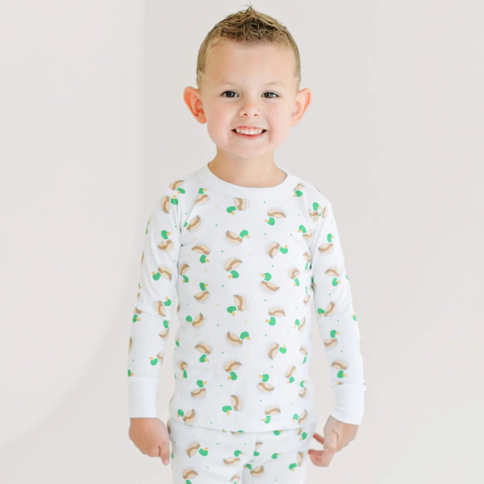 MINI MALLARD PRINT LONG PAJAMAS