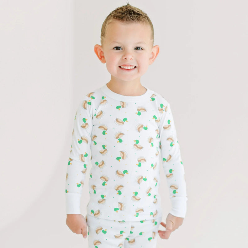 MINI MALLARD PRINT LONG PAJAMAS