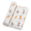 WOOF WOOF BABY MUSLIN SWADDLE BLANKET