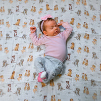 WOOF WOOF BABY MUSLIN SWADDLE BLANKET