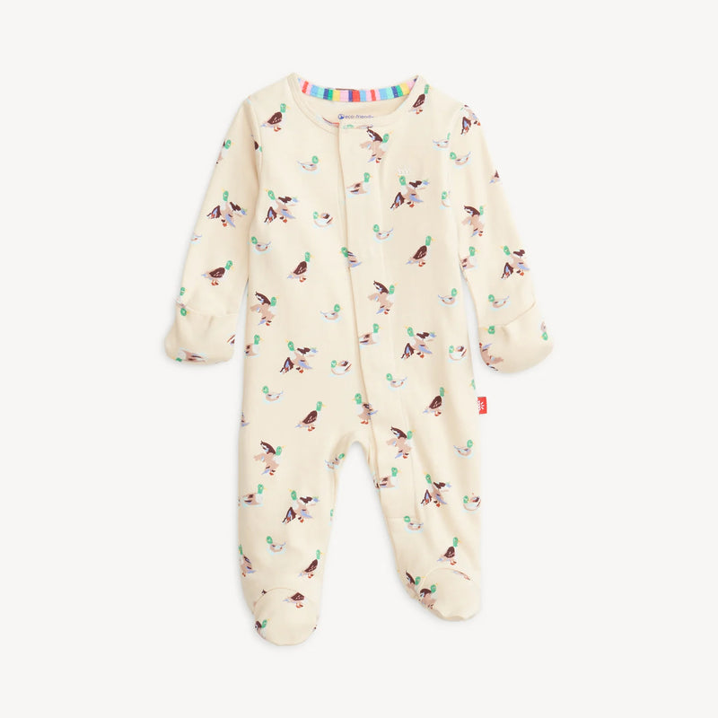 QUACK ME UP ORGANIC COTTON MAGNETIC FOOTIE