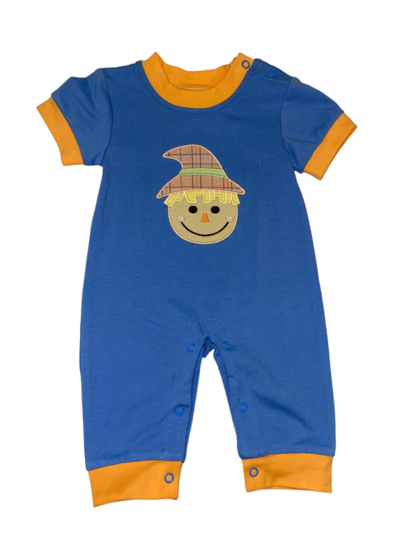 SCARECROW APPLIQUE BOYS ROMPER