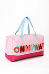 ON MY WAY EMBROIDERED DUFFLE BAG