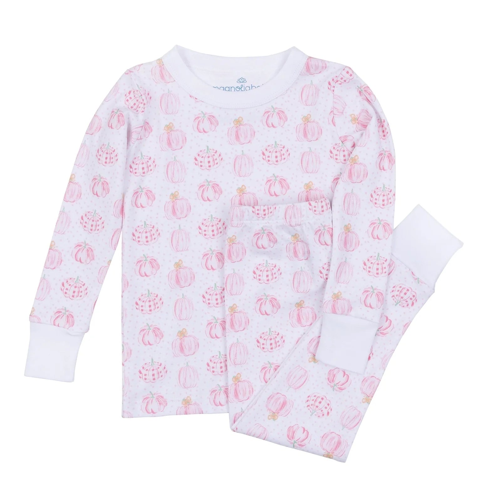 PRECIOUS PUMPKINS PRINT LONG PAJAMAS PINK