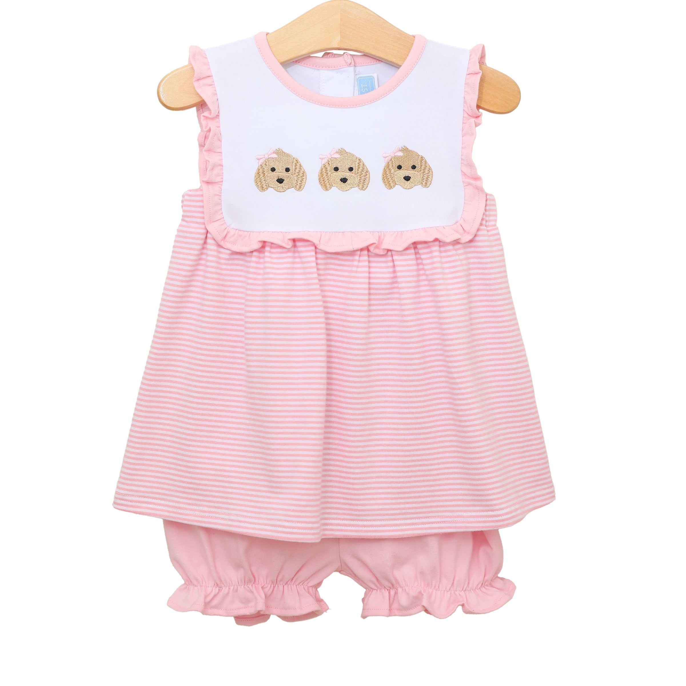 PUPPY TRIO EMBROIDERED BLOOMER SET