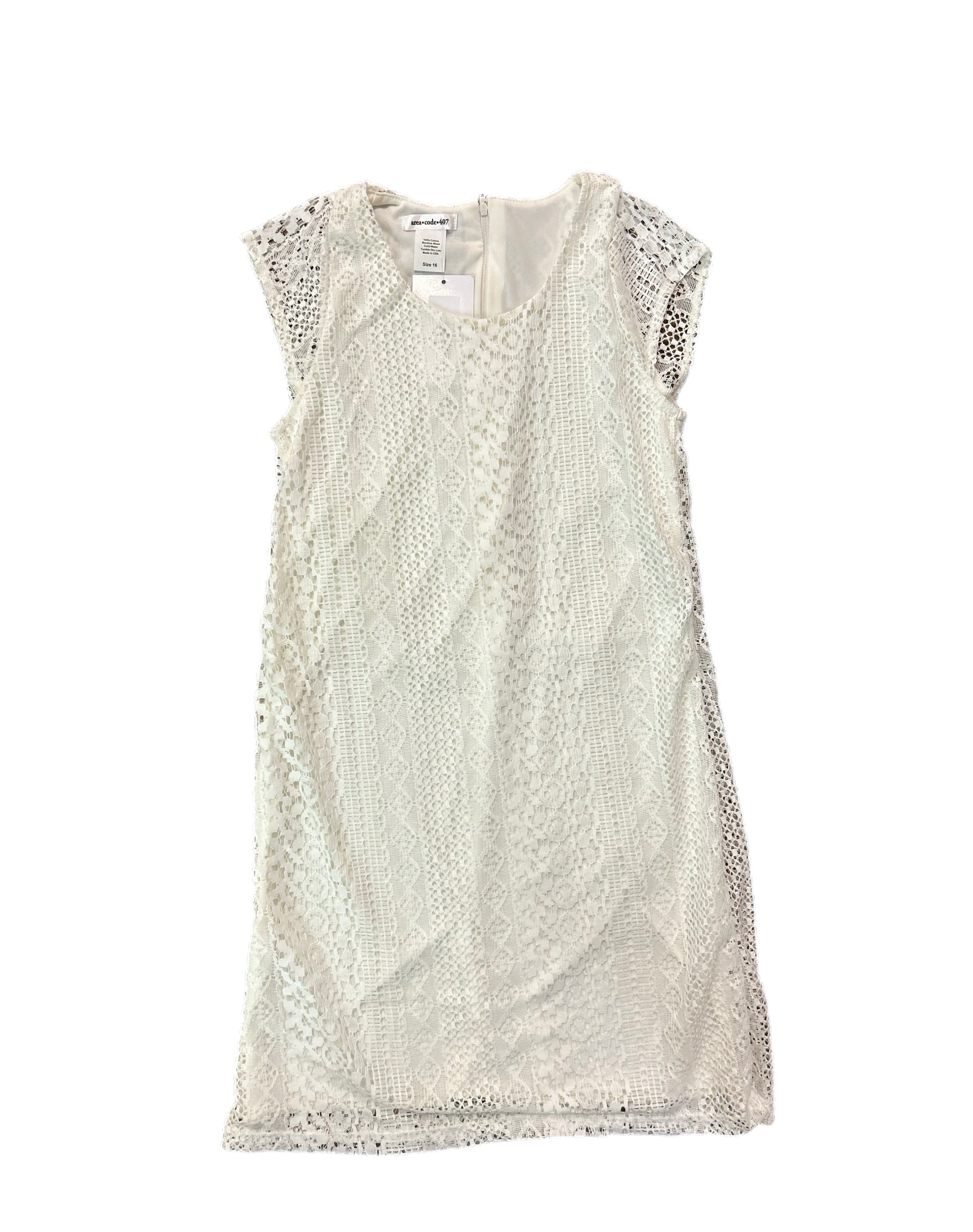 TWEEN WHITE CROCHET DRESS