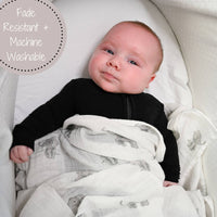 BABY ELEPHANT BABY MUSLIN SWADDLE BLANKET