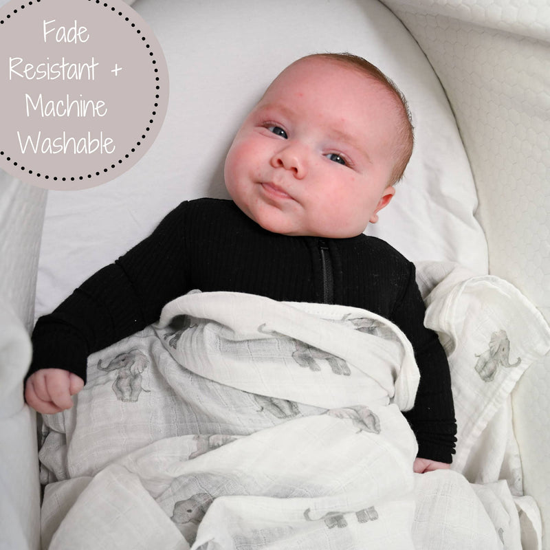 BABY ELEPHANT BABY MUSLIN SWADDLE BLANKET