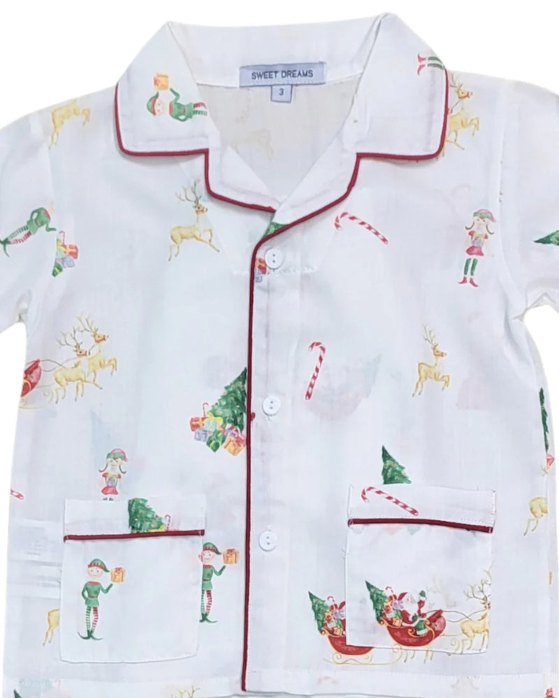 SANTA SLEIGH PRINT PAJAMAS