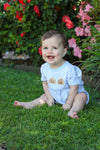PUPPY TRIO EMBROIDERED BOY BUBBLE