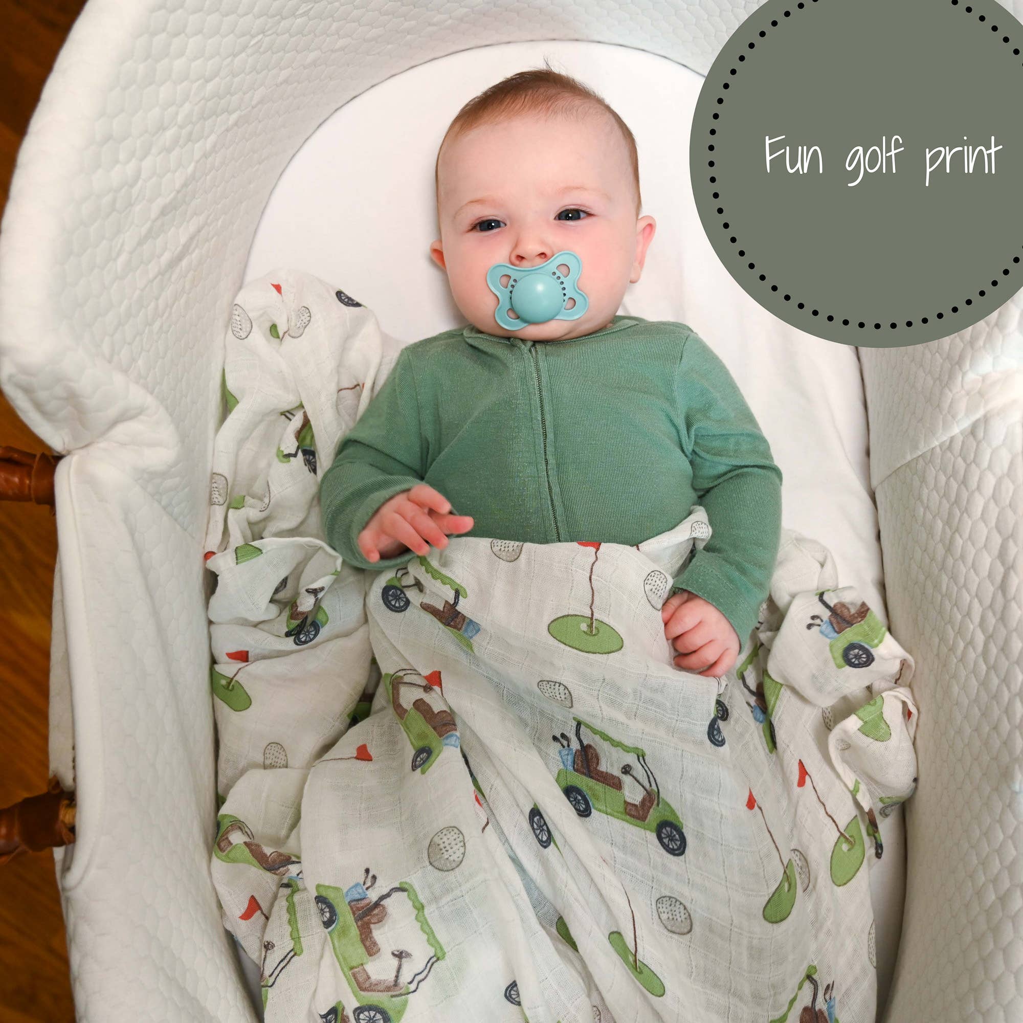 GOLF A ROUND BABY MUSLIN SWADDLE BLANKET