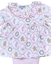 CHRISTMAS BOW TRELLIS PRINT PANTS SET