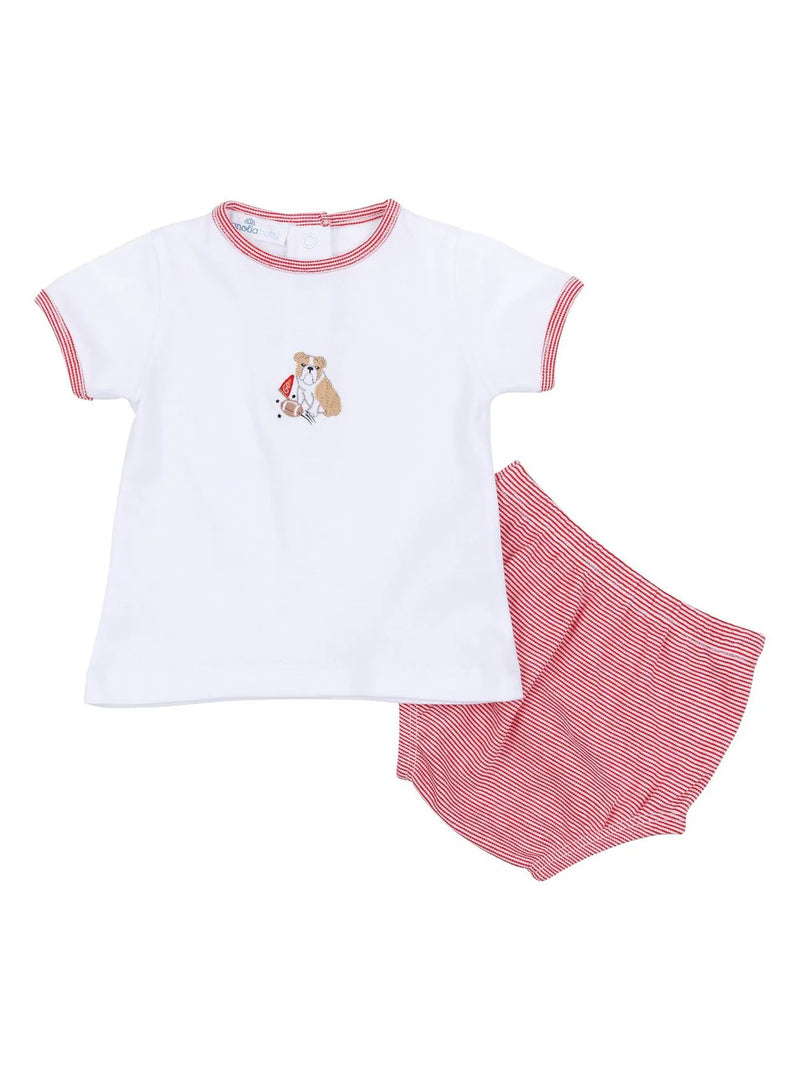 GO DAWGS! EMBROIDERED DIAPER COVER SET