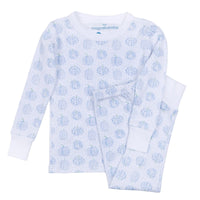 PRECIOUS PUMPKINS PRINT LONG PAJAMAS BLUE