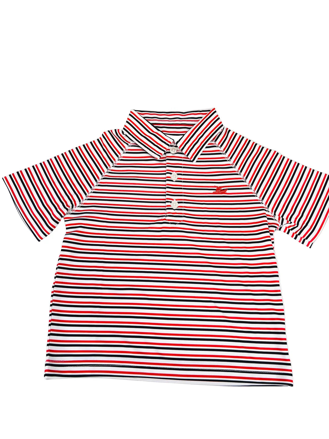 BOYS POLO - RED/BLACK STRIPE