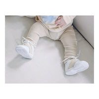 AUSTIN LEATHER SADDLE OXFORD SHOE - BEIGE AND WHITE