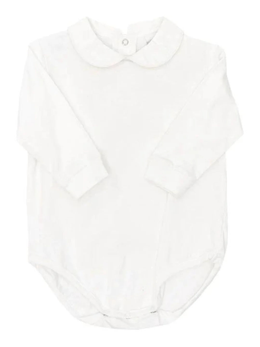 WHITE UNISEX KNIT LONG SLEEVE BUTTON BACK ONESIE