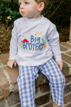 WHITE KNIT LONG SLEEVE BIG BROTHER TEE
