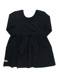 LONG SLEEVE KNIT TWIRL DRESS BLACK