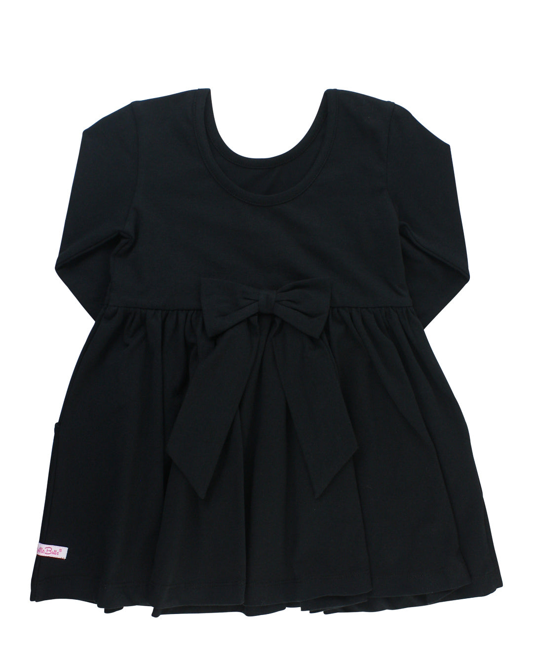LONG SLEEVE KNIT TWIRL DRESS BLACK