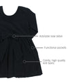 LONG SLEEVE KNIT TWIRL DRESS BLACK