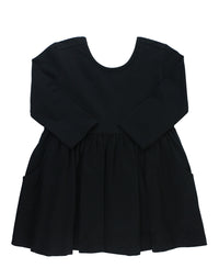 LONG SLEEVE KNIT TWIRL DRESS BLACK