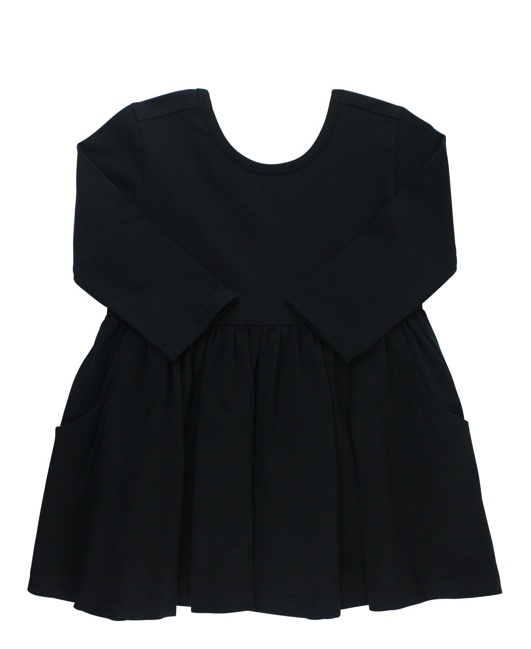 LONG SLEEVE KNIT TWIRL DRESS BLACK