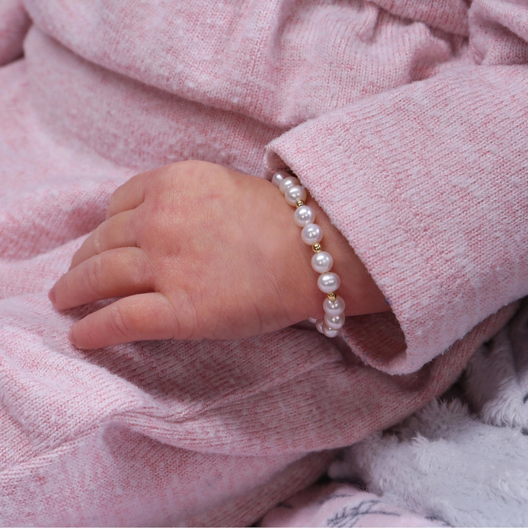 14K GOLD-PLATED PEARL BABY AND CHILD'S BRACELET