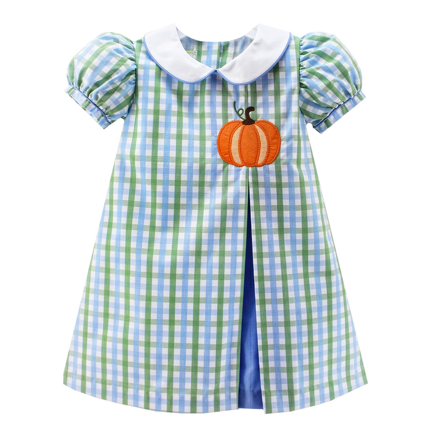 PUMPKIN JULIE DRESS - BLUEGRASS PLAID