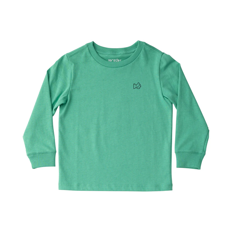 KID'S LONG SLEEVE T-SHIRT CHRISTMAS CARS ON GREEN