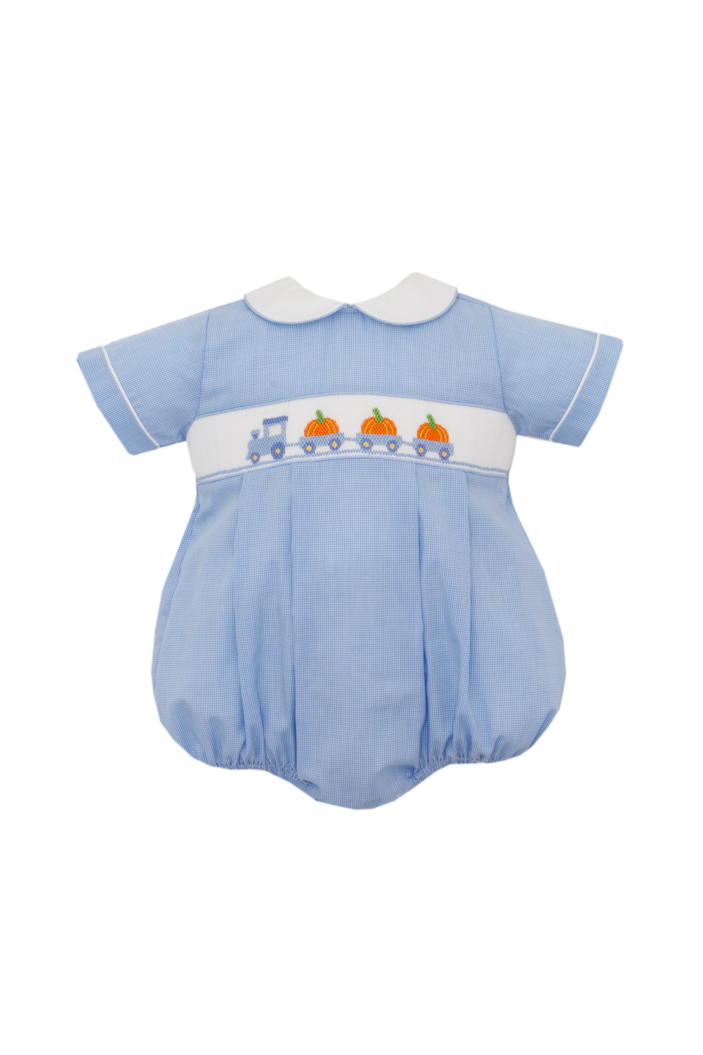 PUMPKIN TRUCK SMOCKED BOY BUBBLE