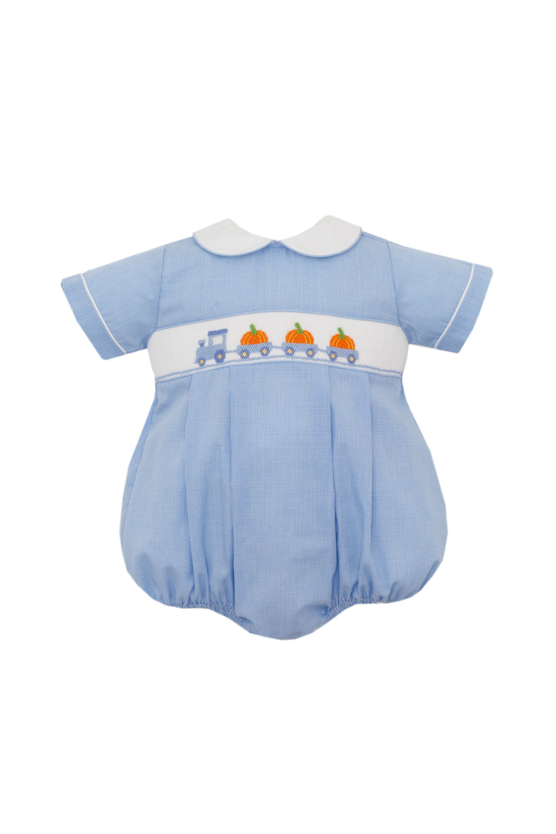PUMPKIN TRUCK SMOCKED BOY BUBBLE