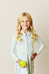 LONG SLEEVE FLORAL COLLAR TENNIS DRESS