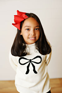 BLACK BOW SWEATER