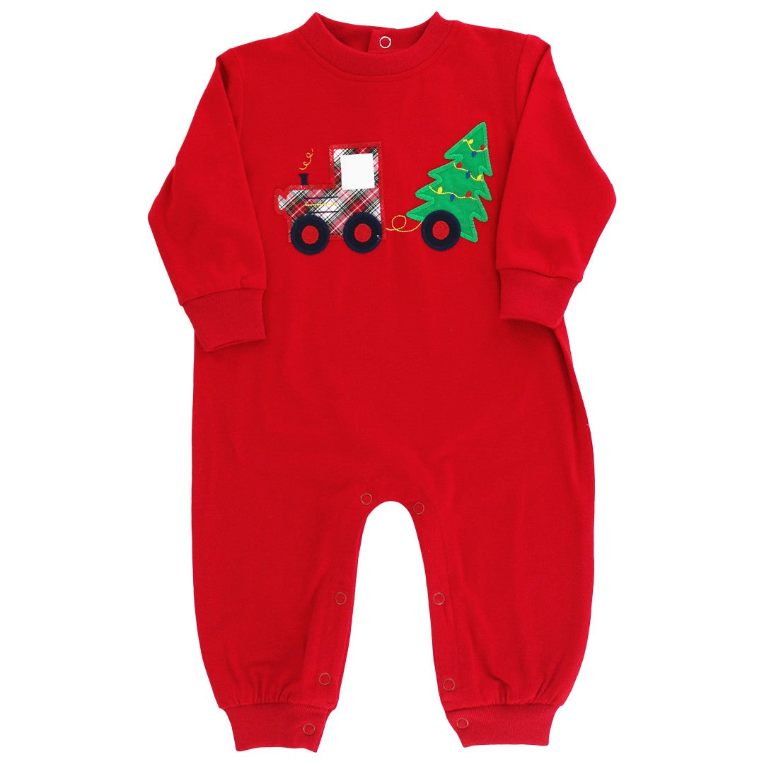 CHOO CHOO APPLIQUE INFANT BOYS ROMPER