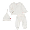 PIN DOT CREAM MODAL MAGNETIC TAKE-ME-HOME KIMONO SET