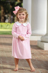 CLAIRE LONG SLEEVE DRESS IN LIGHT PINK STRIPE