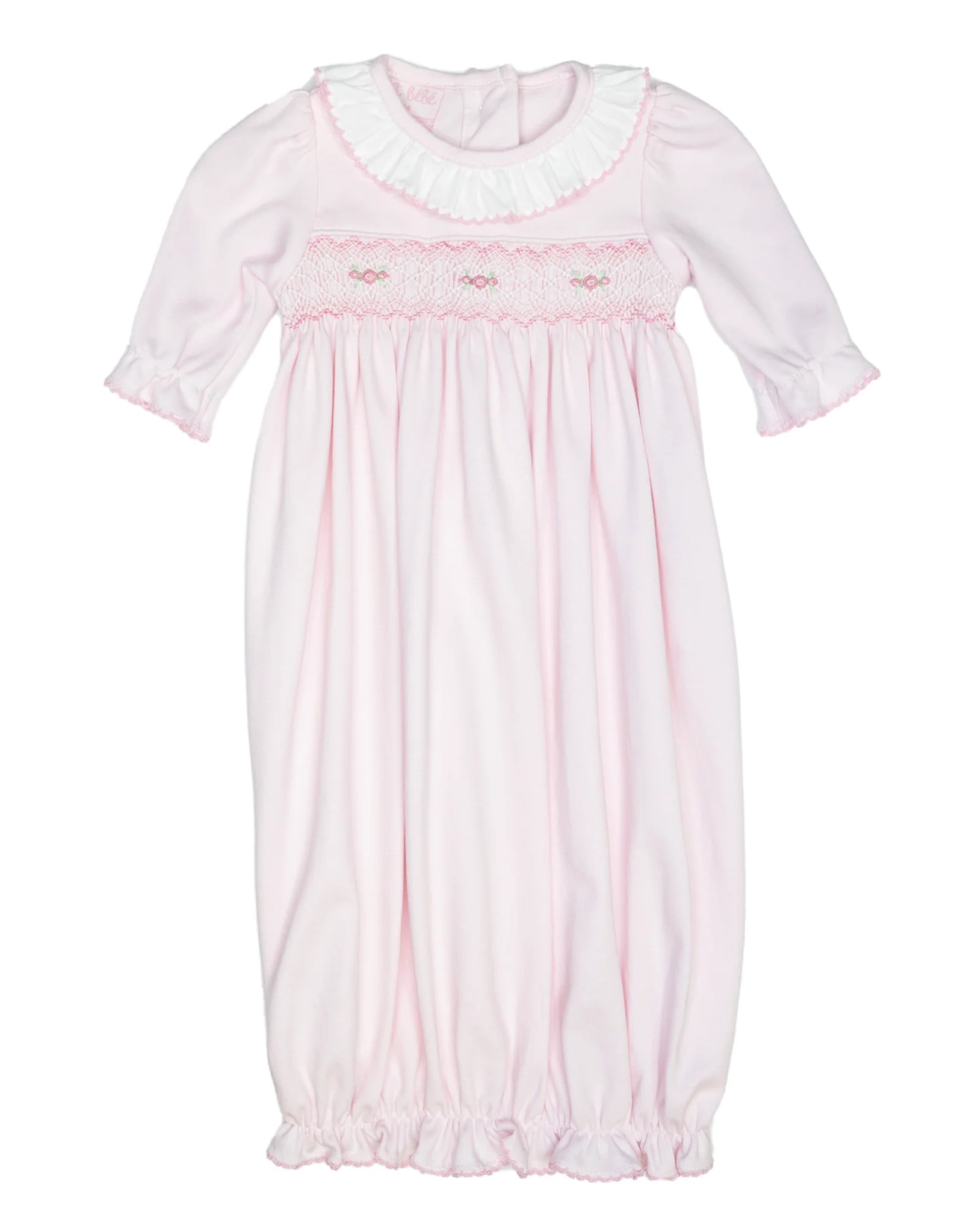 ROSE SMOCKED PINK KNIT GIRLS SAC