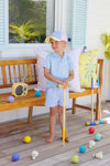 SHEFFIELD SHORTS TWILL - BEALE STREET BLUE STRIP WITH GRACE BAY GREEN