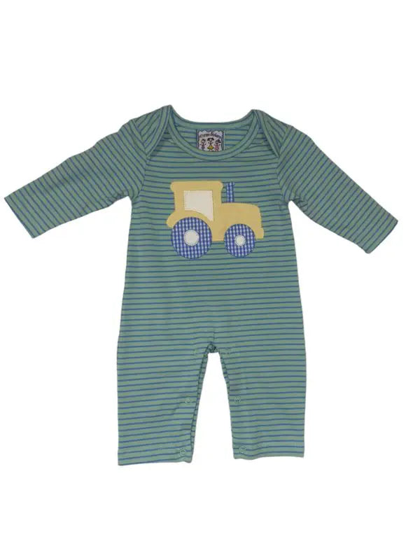 TRACTOR APPLIQUE BOYS ROMPER