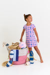POLLY PLAY DRESS WILMINGTON WATERS/PIER PARTY PINK